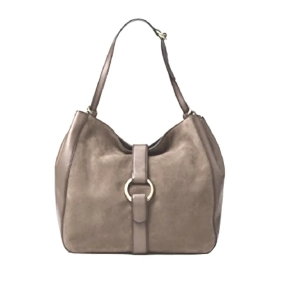 Michael Kors Quincy Hobo Bag Dark Caramel Shoulder Tote Suede Leather Logo NWOT